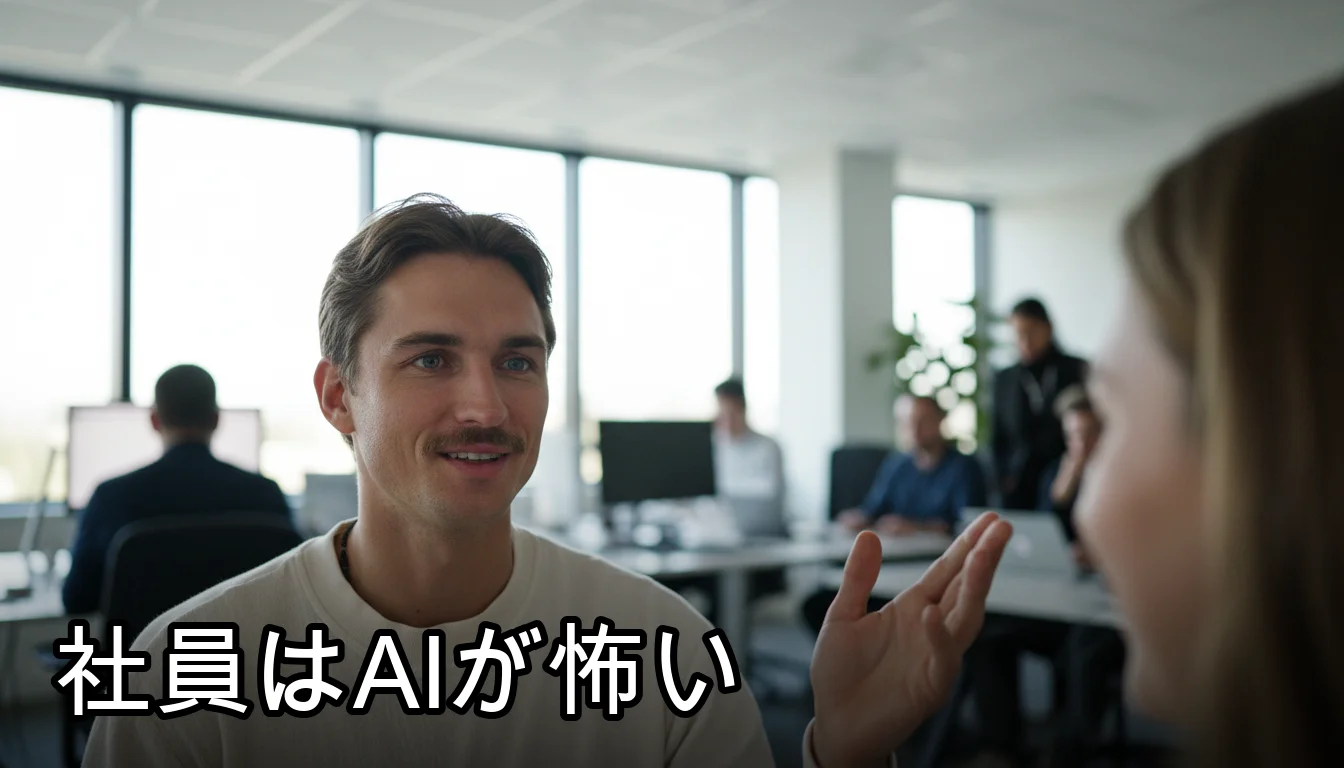 記事「AIに対する従業員の不安に向き合う完全ガイド:信頼を築き、定着を進めるための実践」のカバー画像